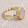 Solid Silver Gold Vermeil Pink Chalcedony Ring