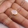 Solid Silver Gold Vermeil Pink Chalcedony Ring