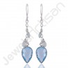 Blue Topaz with Natural Blue Onyx Sterling Silver Gemstone Earring