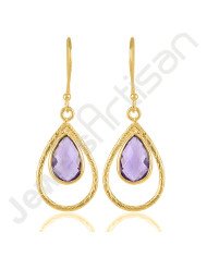 Purple Amethyst Earrings Gold Vermeil Earrings Solid Silver Earrings