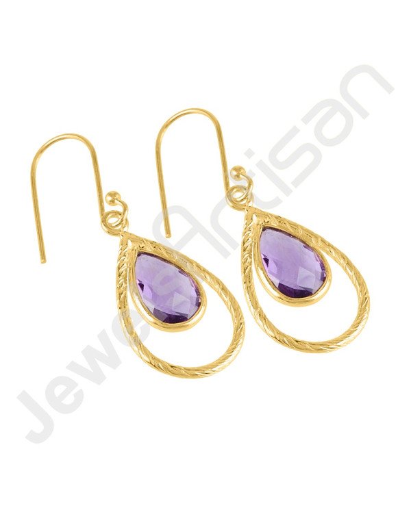 Purple Amethyst Earrings Gold Vermeil Earrings Solid Silver Earrings