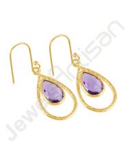 Purple Amethyst Earrings Gold Vermeil Earrings Solid Silver Earrings