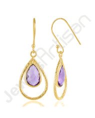 Purple Amethyst Earrings Gold Vermeil Earrings Solid Silver Earrings