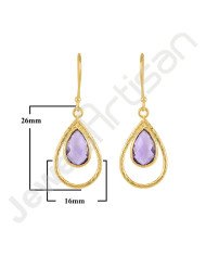 Purple Amethyst Earrings Gold Vermeil Earrings Solid Silver Earrings