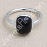 Black Onyx Ring Classic Solitaire Ring Natural Gemstone Ring