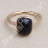 Black Onyx Ring Rose Gold-Plated Ring Natural Gemstone Silver Ring