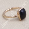 Black Onyx Ring Rose Gold-Plated Ring Natural Gemstone Silver Ring