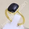 Black Onyx Ring 1-Micron 18 K Gold-Plated Ring 925 Sterling Silver Ring