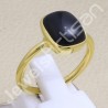 Black Onyx Ring 1-Micron 18 K Gold-Plated Ring 925 Sterling Silver Ring