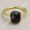 Black Onyx Ring 1-Micron 18 K Gold-Plated Ring 925 Sterling Silver Ring