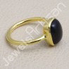 Black Onyx Ring 1-Micron 18 K Gold-Plated Ring 925 Sterling Silver Ring
