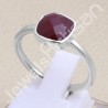 Red Quartz Ring Classic Solitaire Ring Natural Gemstone Ring