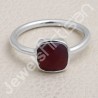 Red Quartz Ring Classic Solitaire Ring Natural Gemstone Ring
