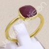 Sterling Silver Gold Vermeil Red Quartz Ring
