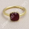 Sterling Silver Gold Vermeil Red Quartz Ring