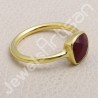 Sterling Silver Gold Vermeil Red Quartz Ring