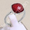 Red Quartz Ring Classic Solitaire Ring Handcrafted Silver Ring