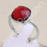 Red Quartz Ring Classic Solitaire Ring Handcrafted Silver Ring
