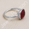 Red Quartz Ring Classic Solitaire Ring Handcrafted Silver Ring