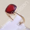 Red Quartz Ring Rose Gold-Plated Ring Classic Solitaire Silver Ring