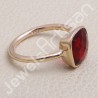 Red Quartz Ring Rose Gold-Plated Ring Classic Solitaire Silver Ring