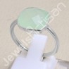 Mint Chalcedony Ring Natural Gemstone Ring 925 Sterling Silver Ring
