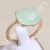 Mint Chalcedony Ring Rose Gold-Plated Ring Natural Gemstone Ring