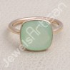 Mint Chalcedony Ring Rose Gold-Plated Ring Natural Gemstone Ring