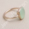 Mint Chalcedony Ring Rose Gold-Plated Ring Natural Gemstone Ring