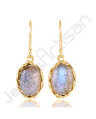 Labradorite Earrings Gold Vermeil Earrings 925 Solid Silver Earrings