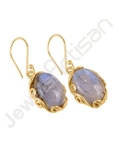 Labradorite Earrings Gold Vermeil Earrings 925 Solid Silver Earrings