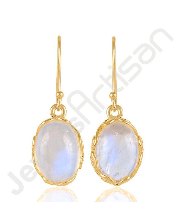 Rainbow Moonstone Earrings Gold Vermeil Earrings Solid Silver Earrings