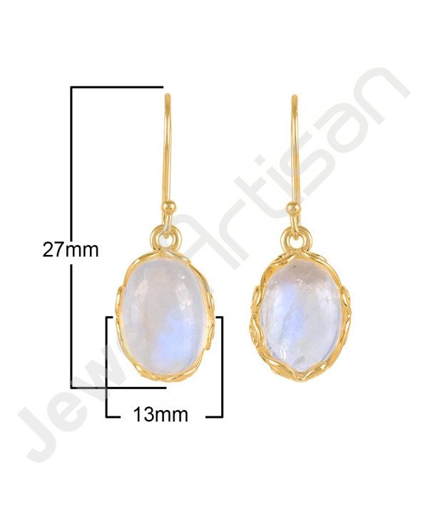 Rainbow Moonstone Earrings Gold Vermeil Earrings Solid Silver Earrings