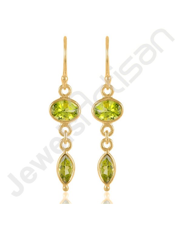 Peridot Earrings Gold Vermeil Earrings 925 Solid Silver Earrings