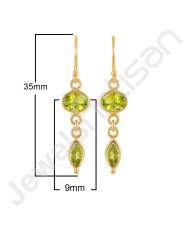 Peridot Earrings Gold Vermeil Earrings 925 Solid Silver Earrings