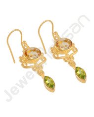 Citrine Earrings Peridot Earrings Garnet Earrings Gold Vermeil Earring