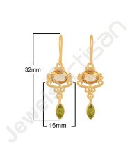 Citrine Earrings Peridot Earrings Garnet Earrings Gold Vermeil Earring