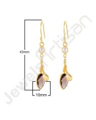 Smoky Quartz Earrings Pearl Earrings Citrine Gold Vermeil Earrings