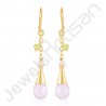 Rose Quartz Earrings Pearl Earrings Peridot Gold Vermeil Earrings