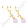 Rose Quartz Earrings Pearl Earrings Peridot Gold Vermeil Earrings