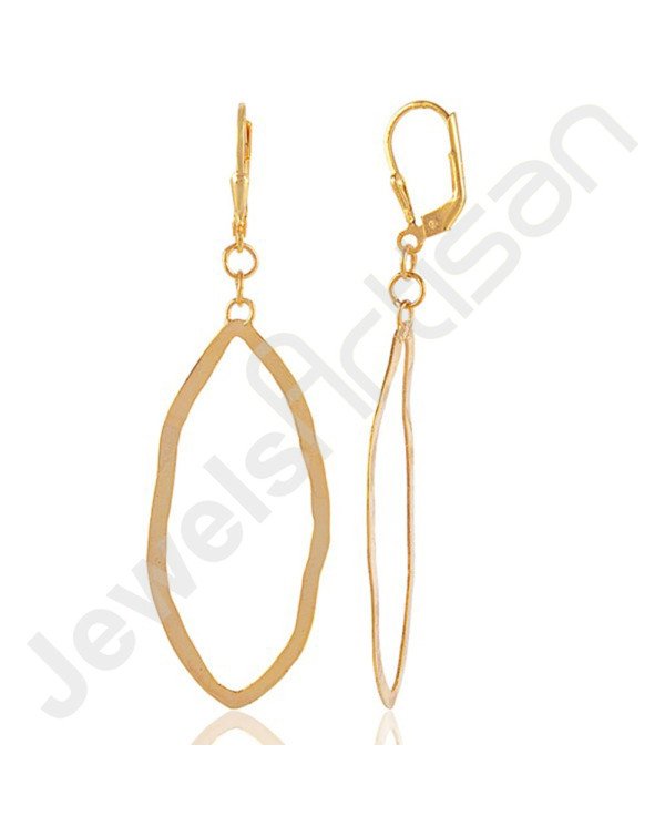 18 K Gold-Plated Earrings Gold Vermeil Earrings 925 Solid Silver Earrings
