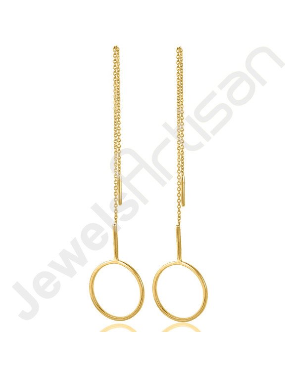 18 K Gold-Plated Earrings Gold Vermeil Earrings 925 Solid Silver Earrings