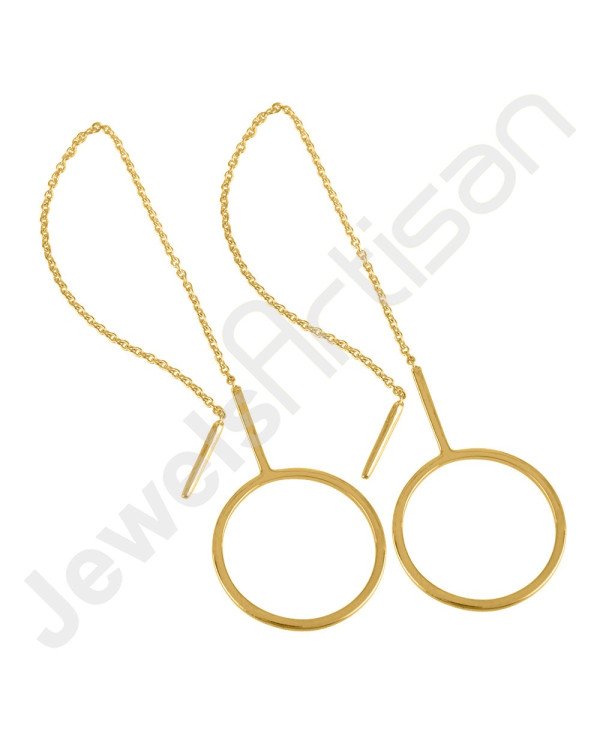 18 K Gold-Plated Earrings Gold Vermeil Earrings 925 Solid Silver Earrings