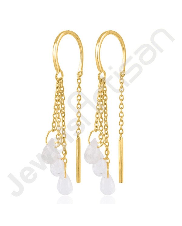 18 K Gold-Plated Earrings Gold Vermeil Earrings 925 Solid Silver Earrings