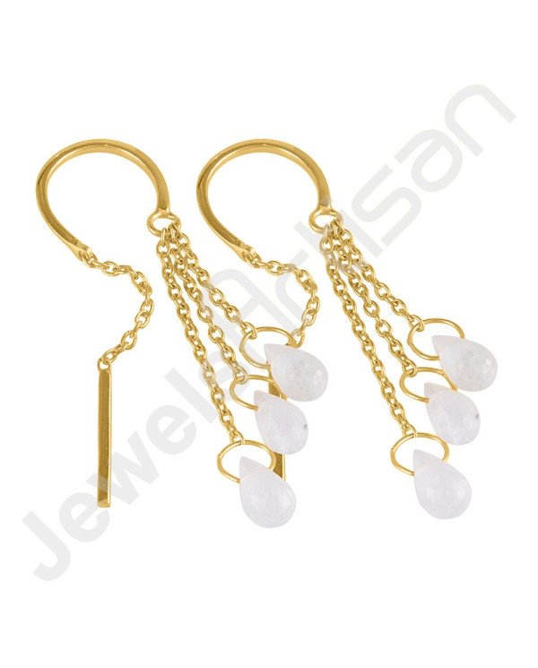 18 K Gold-Plated Earrings Gold Vermeil Earrings 925 Solid Silver Earrings