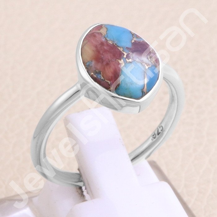 Blue Copper Turquoise 925 Sterling Silver Ring