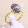 Solid Silver Gold Vermeil Blue Copper Turquoise Ring
