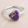 Sterling Silver Ring Handcrafted Purple Copper Turquoise Ring