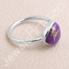 Sterling Silver Ring Handcrafted Purple Copper Turquoise Ring