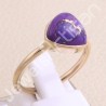 Purple Copper Turquoise Ring Sterling Silver Ring Rose Gold-Plated Ring